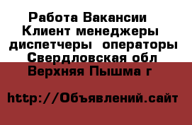 Работа Вакансии - Клиент-менеджеры, диспетчеры, операторы. Свердловская обл.,Верхняя Пышма г.